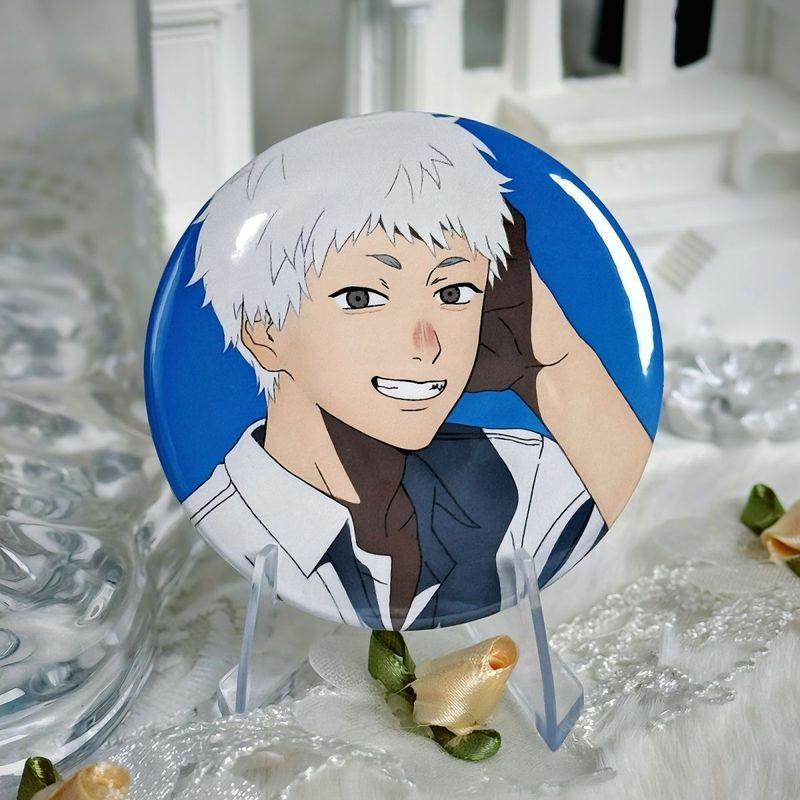 Huy hiệu mùa hè Hikaru chết 58mm Thiết kế màu xanh kim loại chống gỉ Trang trí cho túi The Summer Hikaru Died Badge