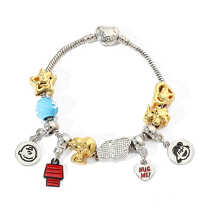 Snoopy Manga Vòng tay mặt dây chuyền hợp kim dễ thương Trang sức đính cườm