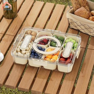Hộp đựng trái cây di động và tay cầm Khay đựng rau quả có thể tái sử dụng Đĩa chia có thể tháo rời để đi bộ đường dài Bánh quy các bữa tiệc Hạt Chip
