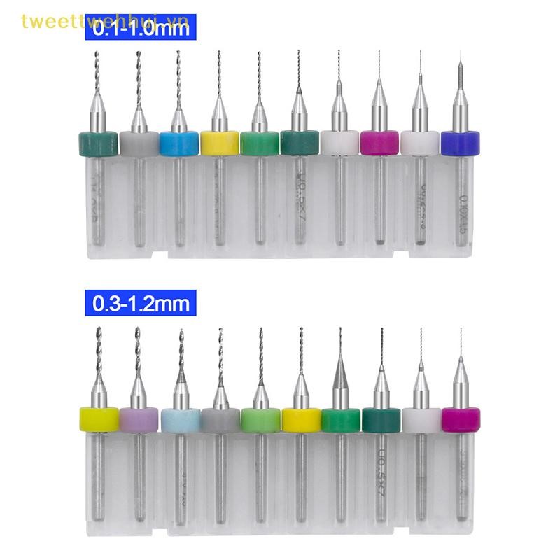 Nhíp 10 Cái / bộ 0.1 Mm-1.2 Mm Chất Lượng Cao Hợp Kim Cứng In PCB Bảng Mạch Carbide Micro Khoan Bit Dụng Cụ 0.1 Mm 1.2 Mm VN
