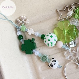 K2nightFee 1 Cái Mặt Dây Chuyền Túi Dễ Thương Cỏ Ba Lá Bốn Lá Đính Hạt Móc Khóa Dành Cho Nữ Và Bé Gái Ngôi Sao May Mắn Chúc Chai Vỏ Điện Thoại Quyến Rũ Trang Trí Quà Tặng VN