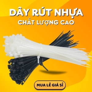 Set 100 Tái sử dụng được Dây rút nhựa dây thít nhựa trắng và đen chất lượng cao tiết kiệm chị phí - FE123