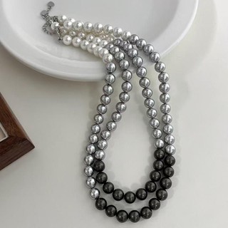 [ DAISYN ] N1012 vòng cổ ngọc trai mix đen xám cho nữ, dây chuyền ngọc trai nhân tạo , chuỗi hạt ngọc