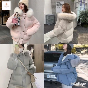 Tổng hợp các mã Áo Khoác Phao Béo có mũ lông Chần Bông 3 Lớp Hàng Cao Cấp Siêu Ấm dày dặn phối mũ lông-THUBIO98