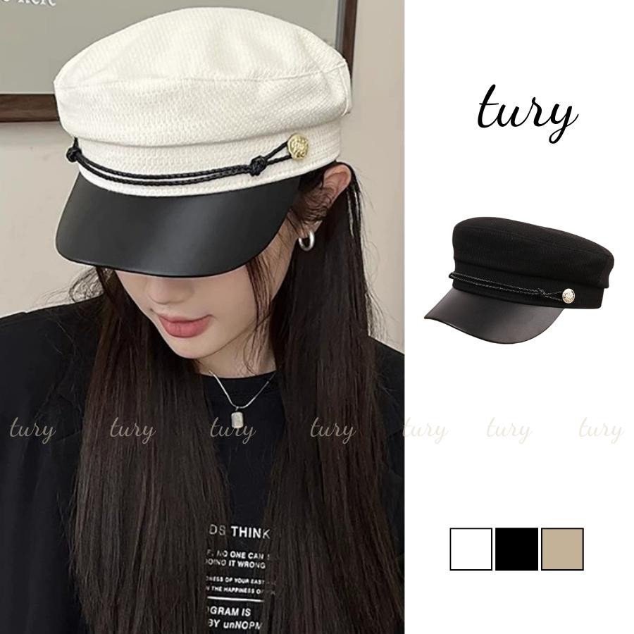 Mũ Beret Unisex Nam Nữ - Tury - Nón nồi trơn có vành đai dây nịt nhỏ - MN028