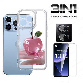 Ốp Lưng Apple Màu Hồng 3 in1 Cho OPPO K12X K9S K12 K12S K13 Turbo Vỏ Điện Thoại Trong Suốt Chống Sốc