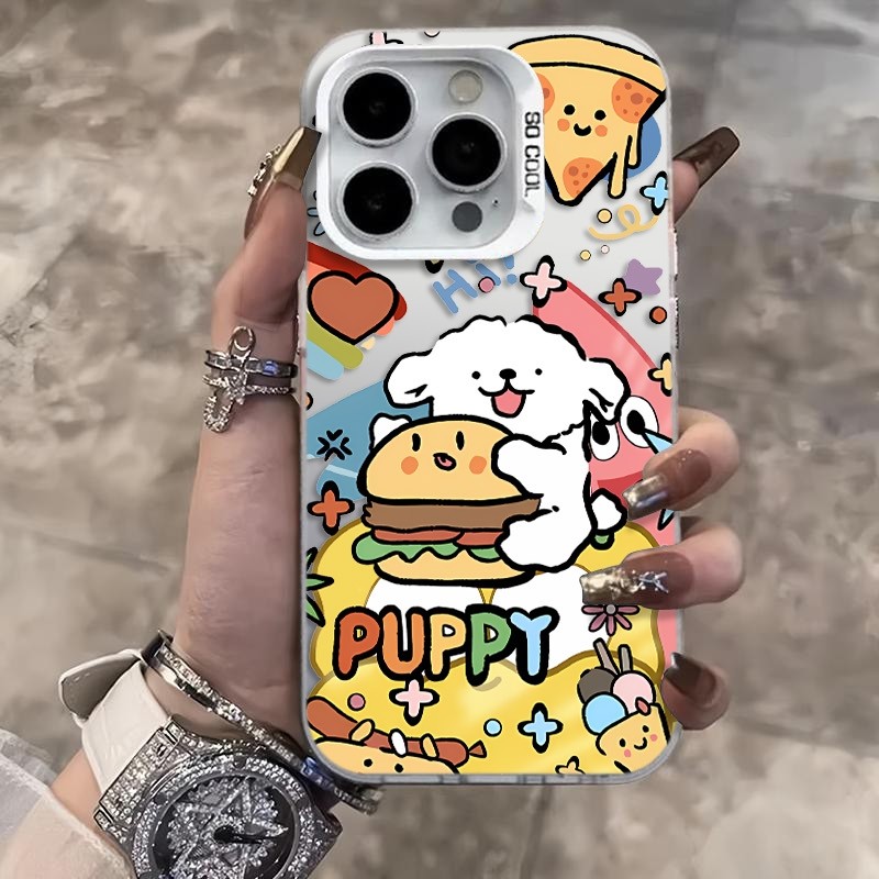Ốp Lưng iPhone Hình Chó Kẻ Nét Burger Độc Đáo - Tương Thích 16/15/14/13/12/11 Pro Max, XS Max, X