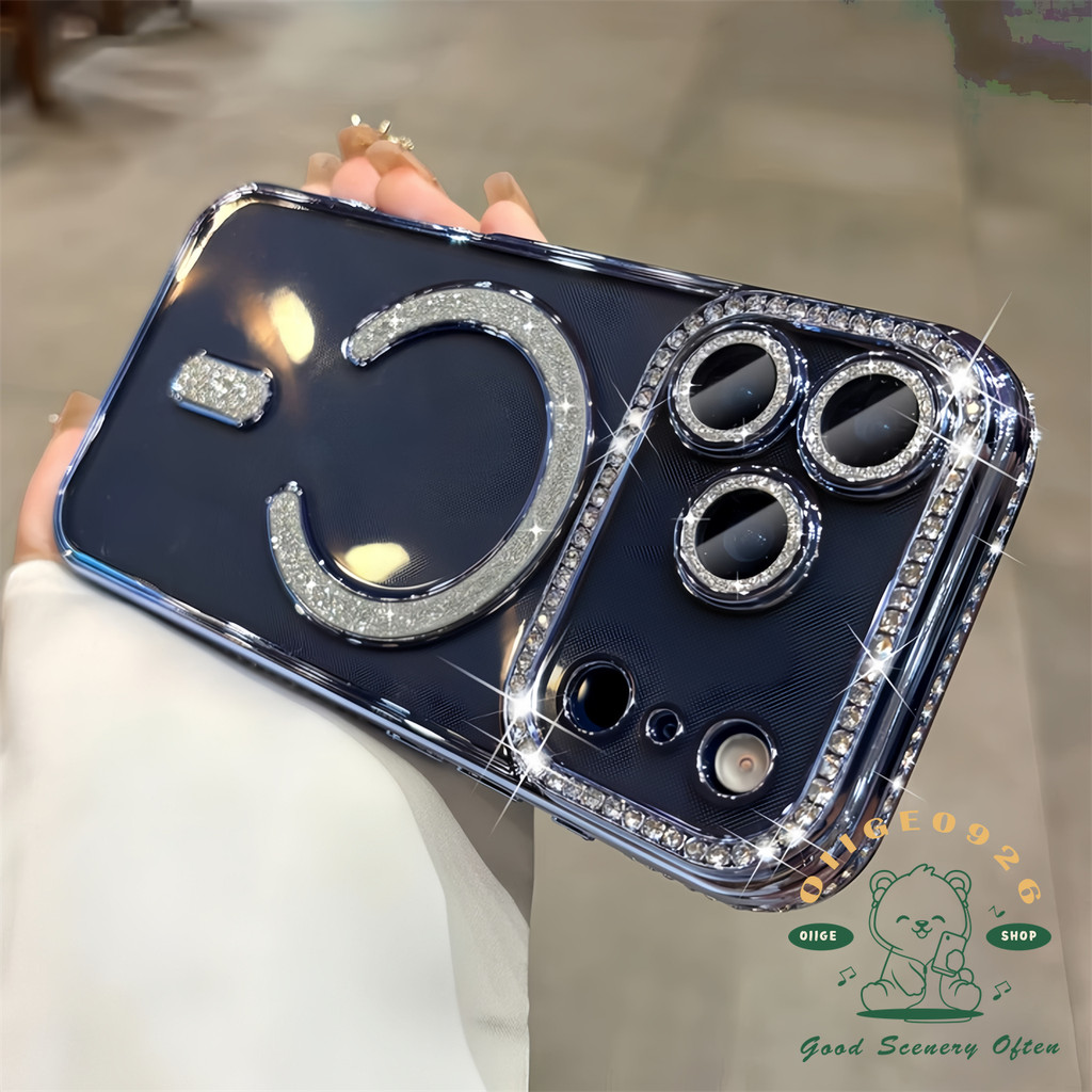 【 Ốp lưng iPhone17 】 Vỏ điện thoại từ tính mạ màu cam iphone17 Pro Max 16 15 14 13 12 11 cho vỏ iPhone Vỏ mềm silicon TPU chống sốc