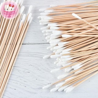 Moonlights 100 miếng gạc y tế tay cầm bằng gỗ dài 6 '' Dụng cụ bôi bông chắc chắn q-tip EN