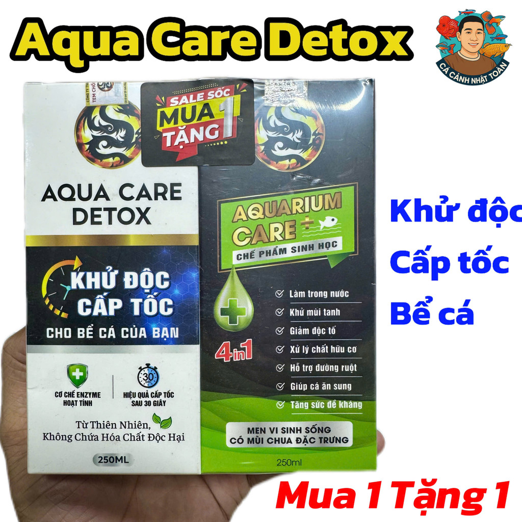 [Mua 1 Tặng 1] Aqua Care Detox Khử Độc Bể Cá Tặng Vi Sinh Aquarium Care Làm Trong Nước Bể Cá
