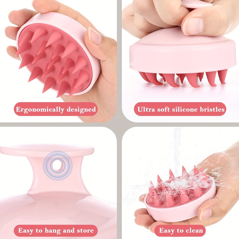 Vòi hoa sen mới Bàn chải dầu gội cao su mềm Bàn chải Massage đầu đa chức năng Bàn chải làm sạch tóc tắm