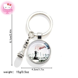 Moonlights Thời Trang Cờ Vua Móc Khóa Cờ Vua Xe Ô Tô Móc Khóa EN