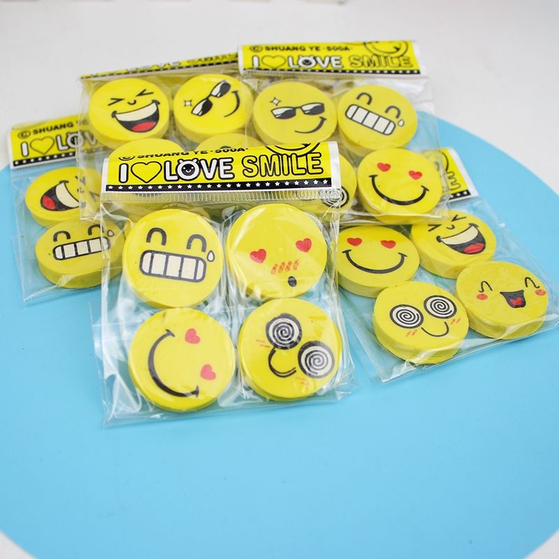 "Gôm tẩy chì hình emoji - Túi 4 viên tiện lợi và dễ thương"