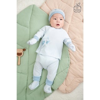 La pomme AW2025  BST La Pomme cúc thẳng Gấu yêu của mẹ - Xanh T9.2
