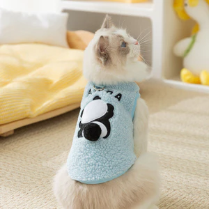 【Ready Stock】 Cat Clothes Autumn and Winter Cute Small Animal Warm Fluffy Jacket Small Dog Kittens Dog Two Feet Apparel Pet Cat Clothing Ugr5
