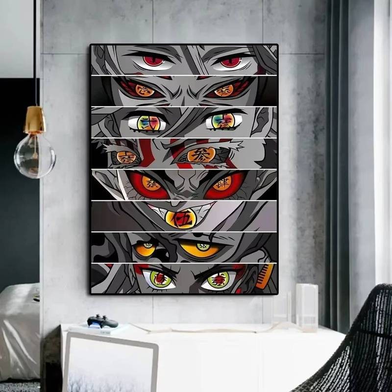 Anime Mắt Quỷ Sát kimetsu no yaiba Treo Tường Nghệ Thuật poster Hoạt Hình hashira In Hình Anime Tranh Trên Màn Hình Cho Phòng Khách Trang Trí Nhà