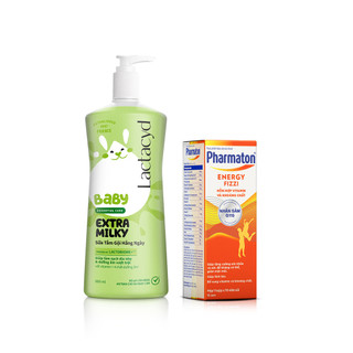 Bộ 1 Sữa Tắm Gội Trẻ Em Lactacyd Milky Size Jumbo 800ml + 1 Thực phẩm bảo vệ sức khỏe Pharmaton Energy Fizzi