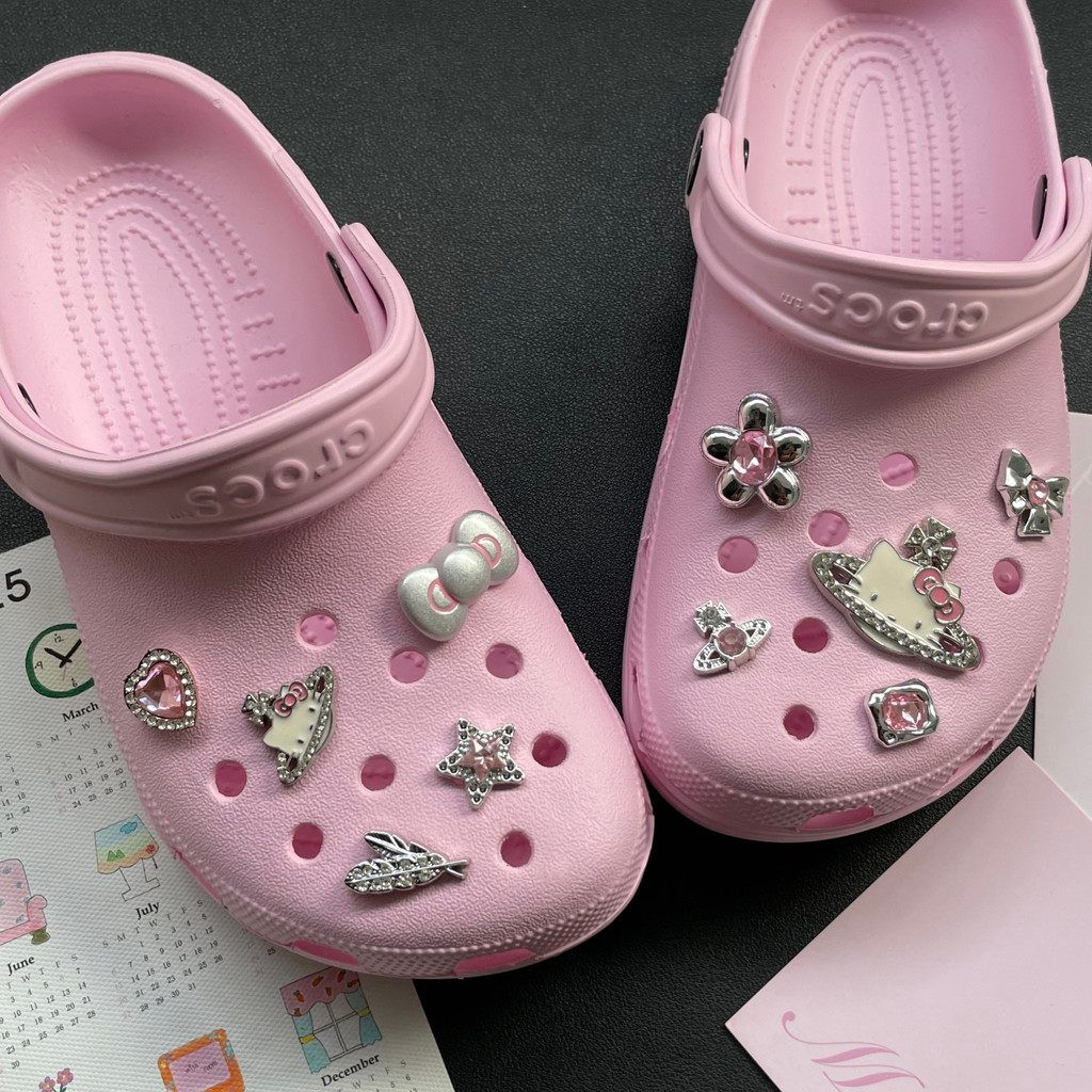 Phụ Kiện Crocs Hellokitty Hoạt Hình Dễ Thương Hoa, Tất Cả Trận Đấu, Có Thể Tháo Rời, Cao Cấp, Zhibixing