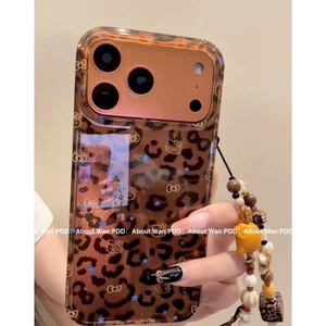 Dây chuyền mèo in họa tiết da báo phù hợp cho vỏ điện thoại di động iPhone17, vỏ bảo vệ Apple 16promax mới 15pro dành cho nữ 13 14 17pro 17promax 16pro 16 14pro 14promax 15 15promax