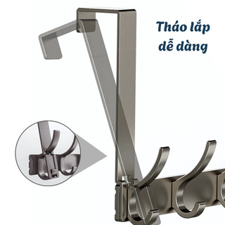 Móc Treo Sau Cửa Đa Năng Inox Chịu Lực ECO, Móc Treo Quần Áo Túi Xách Treo Cửa Không Cần Khoan