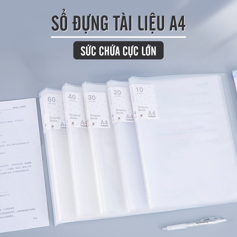 Bìa Lá Đựng Tài Liệu A4 Nhựa PP – File Lá Trong Suốt Chống Nước, Sắp Xếp Hồ Sơ Văn Phòng
