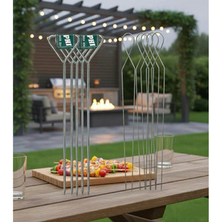 Bộ 5 Que Xiên Thịt Nướng Inox Cao Cấp – Xiên Đơn/Đôi 40–45cm