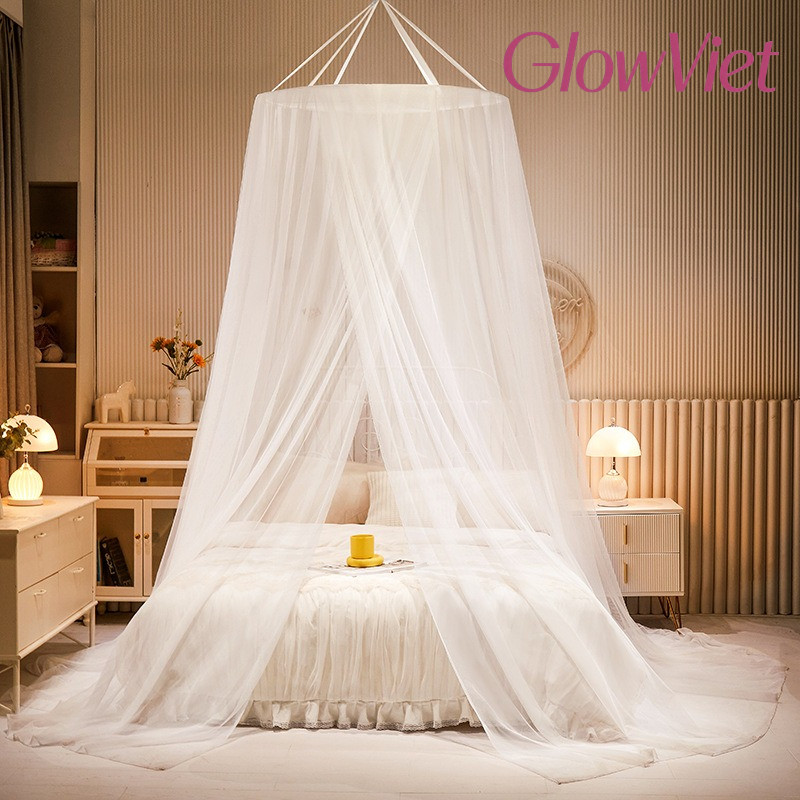 Màn Chụp Chống Muỗi Kiểu Công Chúa - Thiết Kế Vòm Tròn Lãng Mạn, Dễ Dàng Lắp Đặt Không Cần Giá Đỡ