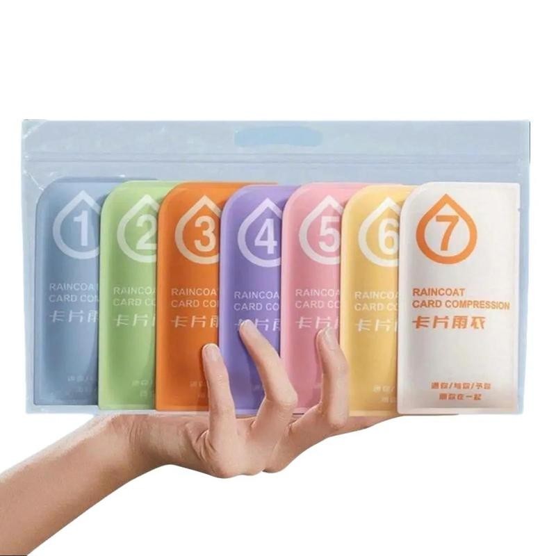 Combo 7 Áo mưa Du lịch ngoài trời sử dụng 1 2 lần, Set Áo mưa phương tiện nam nữ dùng 1 2 lần