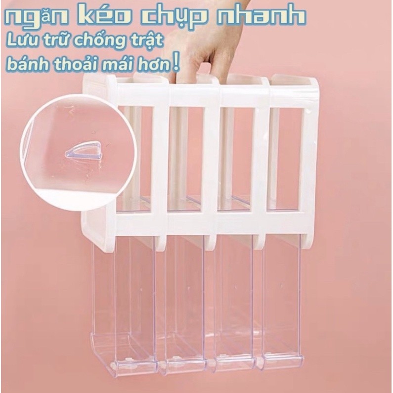 Kệ Nhựa Mini 3 4 tầng , Kệ Mỹ Phẩm Để Bàn,Tủ Nhựa mini Hộp đựng phụ kiện 4 tầng có ngăn kéo tai thỏ, kệ nhựa đựng đồ