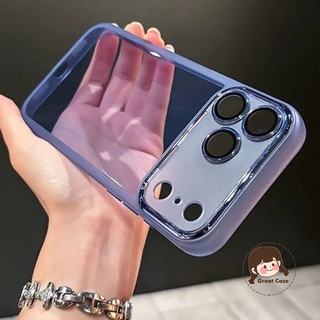 Ốp Điện Thoại Trong Suốt Khung Mờ Mới Cho Tecno Spark 40 Pro Plus 40C 30 30C 20 20C 10 10C 9 8C 6 Go 1 2025 2024 2023 2022 5G 4G Ốp Lưng Đơn Giản Có Phim Ống Kính Vỏ Mềm Chống Sốc