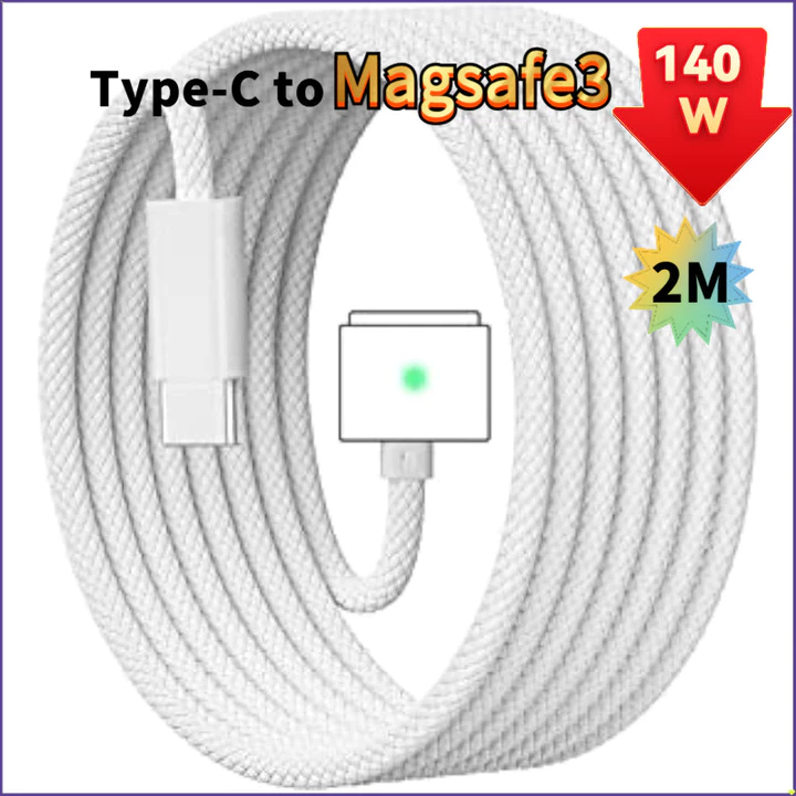 Cáp USB-C Type C sang từ tính 140W, Tương thích với MacBook Pro M1 M2 M3 2024 Air 2024 M2, MacBook Pro 2024 M2 Pro