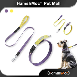 HamshMoc Bộ dây xích cổ chó Semi P Training Auto Điều chỉnh tay cầm thoải mái phản quang cho mọi giống