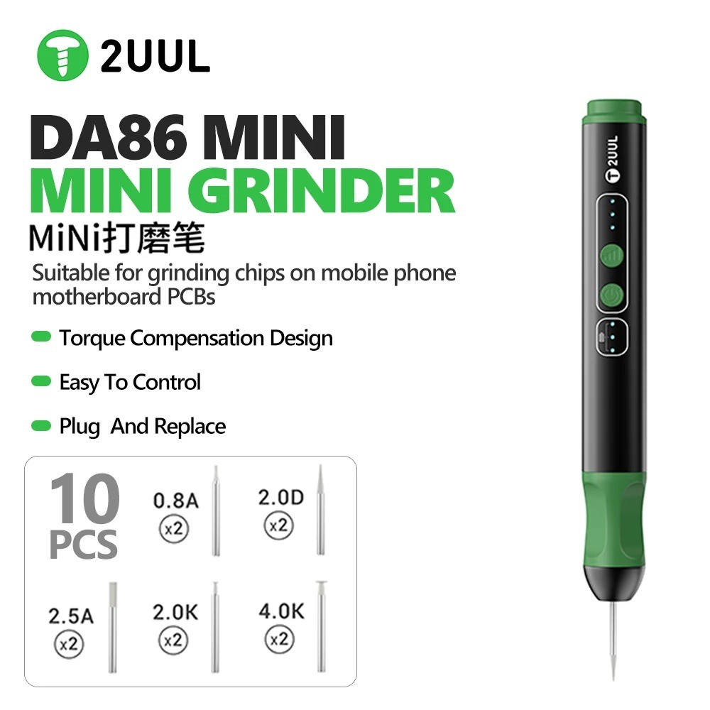2UUL DA86 MINI GRINDER Khắc Bút Có Pin Không Dây Dụng Cụ Quay U8 Khoan Cho Điện Thoại Di Động Bảng Kính DIY Bộ Sửa Chữa
