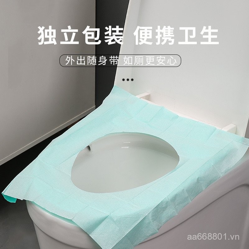 #Dùng Một Lần Dán Thảm Vệ Sinh Dày Đa Năng Mùa Hè Di Động Đệm Du Lịch Hàng Khách Sạn Bồn Cầu QUOQ