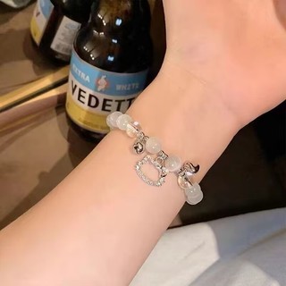 Hoạt Hình Dễ Thương KT Mèo Vòng Tay Hình Trái Tim Mặt Dây Chuyền Thời Trang Cỏ Ba Lá Vòng Tay Thỏ Hàn Quốc Cho Người Phụ Nữ Cô Gái Quà Tặng Phụ Kiện Trang Sức