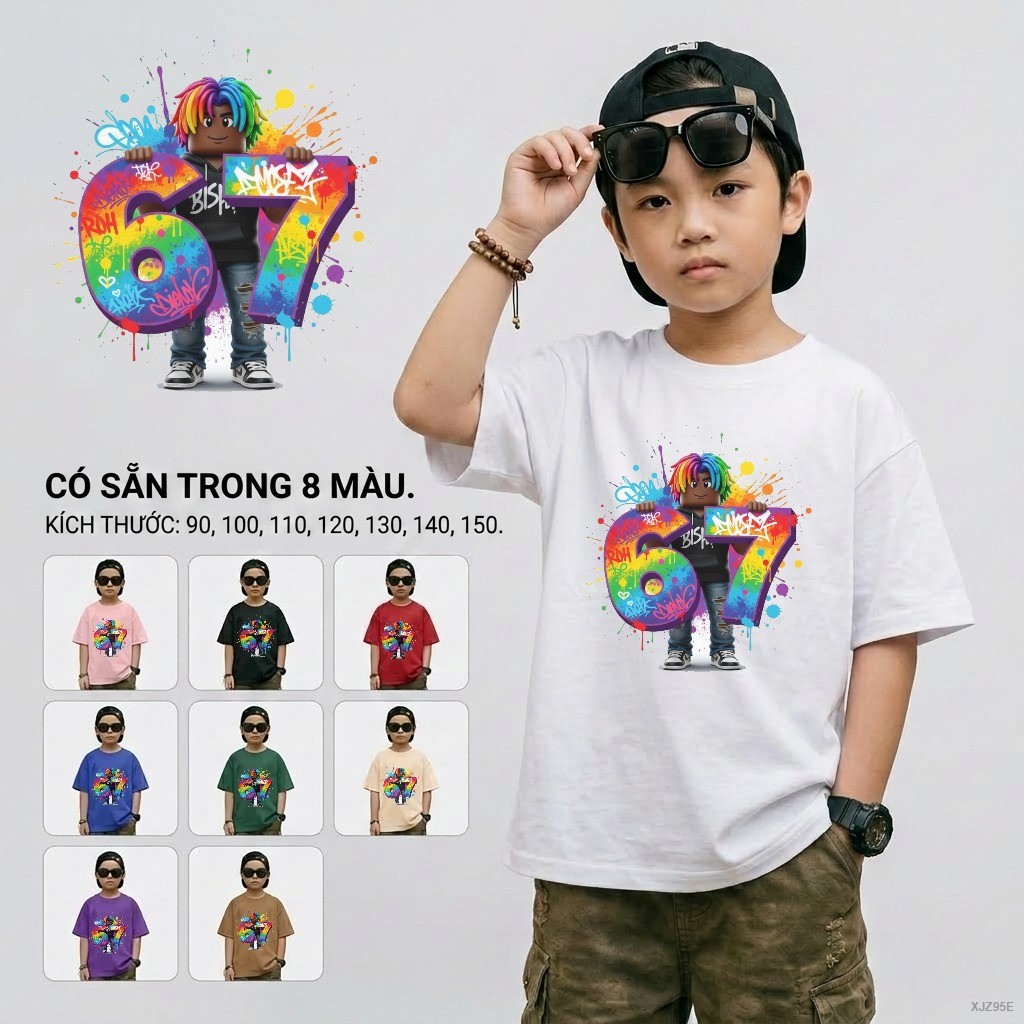 Áo thun bé trai năng động học sinh tiểu học thoải mái cho bé từ 2-12 tuổi