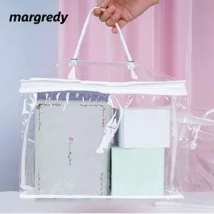 Túi đựng gối MARGREDY, Hộp đựng chăn PVC có thể gập lại, Túi đóng gói chăn chống thấm nước trong suốt chống bụi bền bỉ