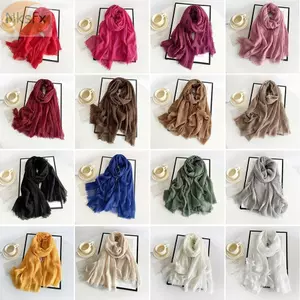 Khăn choàng Turban NKSFX, Khăn trùm đầu màu trơn thoáng khí, Khăn trùm đầu Hijab cỡ lớn