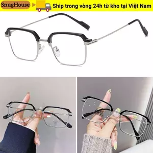 Kính mắt vuông SNUGHOUSE, Kính đọc sách chống ánh sáng xanh bảo vệ mắt bằng kim loại, Kính mắt quang học siêu nhẹ chặn màu xanh di động dành cho nam nữ