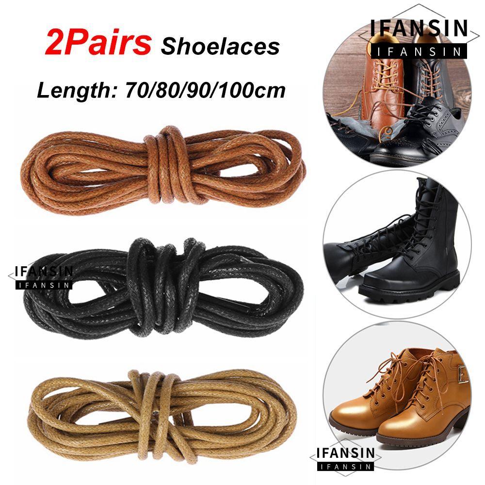IFANSIN 2 Đôi Dây Giày Sáp Tròn Nam Nữ 70 / 80 / 90 / 100cm Dây Giày Da Đầm Giày