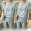 Áo tập Yoga dáng rộng nhiều mảnh cổ một dòng mùa hè, áo lười thoáng khí khô nhanh giản dị T