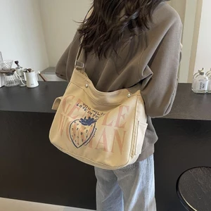 Túi Vải Thời Trang Túi Chữ Nữ Dung Tích Lớn 2024 Tote Phù Hợp Với Người Đi Lại Đeo Vai Túi