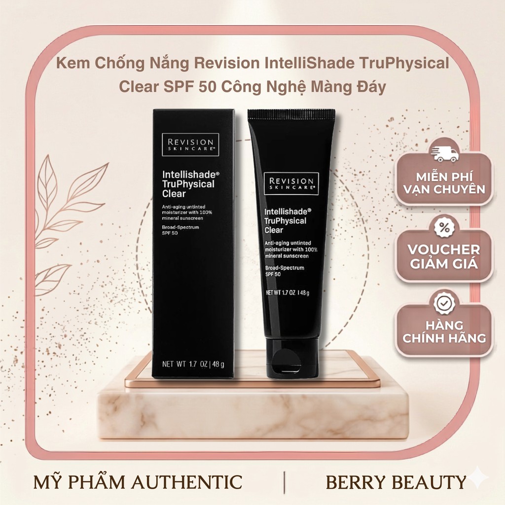 [HÀNG CÔNG TY] Kem Chống Nắng Revision IntelliShade TruPhysical Clear SPF 50 | Kem Chống Nắng Vật Lý Công Nghệ Màng Đáy