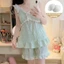 Đồ Ngủ Mùa Hè Không Tay Có Đệm Ngực Nữ Áo Ba Lỗ Cotton Đám Mây Mẫu Mới Quần Short Ren Phong Cách Công Chúa Đồ Mặc Nhà