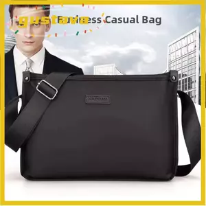 Túi đeo vai đơn GUSTAVA, Túi đeo chéo có khóa kéo công suất lớn, Túi vải Nylon chất liệu vải thông thường Sử dụng hàng ngày