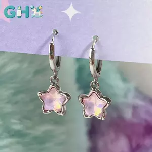 GHX Gothic Dễ Thương Giấc Mơ Cổ Tích Ánh Trăng Đá Ngôi Sao Mặt Dây Chuyền Bông Tai Cho Egirl Y2K EMO 2000s Bông Tai Kẹp Goth Vintage Phụ Kiện Trang Sức VN