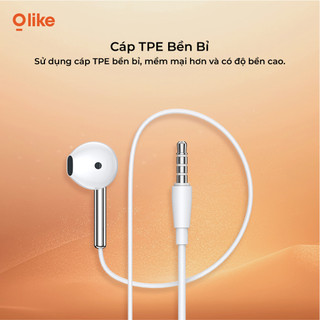 Olike E201 Tai Nghe Có Dây 3.5mm Có Mic, Điều Khiển Nhạc, Chất Liệu TPE, Dùng Cho Điện Thoại Laptop PC