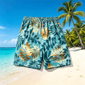 Quần short đi biển thoải mái in hoa 3D phong cách Hawaii Unisex nhanh khô