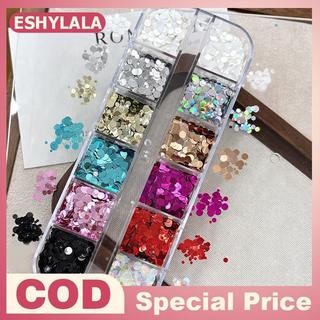 [Bea-t] 12 Lưới Mini Nail Art Sequins Bộ Lấp Lánh Hoa Nối Tròn Cho Tiệm Làm Móng Tay Và Thiết Kế DIY Sáng Tạo [[Mới]