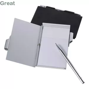 Sổ tay bỏ túi TUYỆT VỜI, Nhôm có bút và Giấy có thể nạp lại Notepad Mini, Đồ dùng quà tặng Notepad du lịch bằng kim loại di động có giá đỡ bút